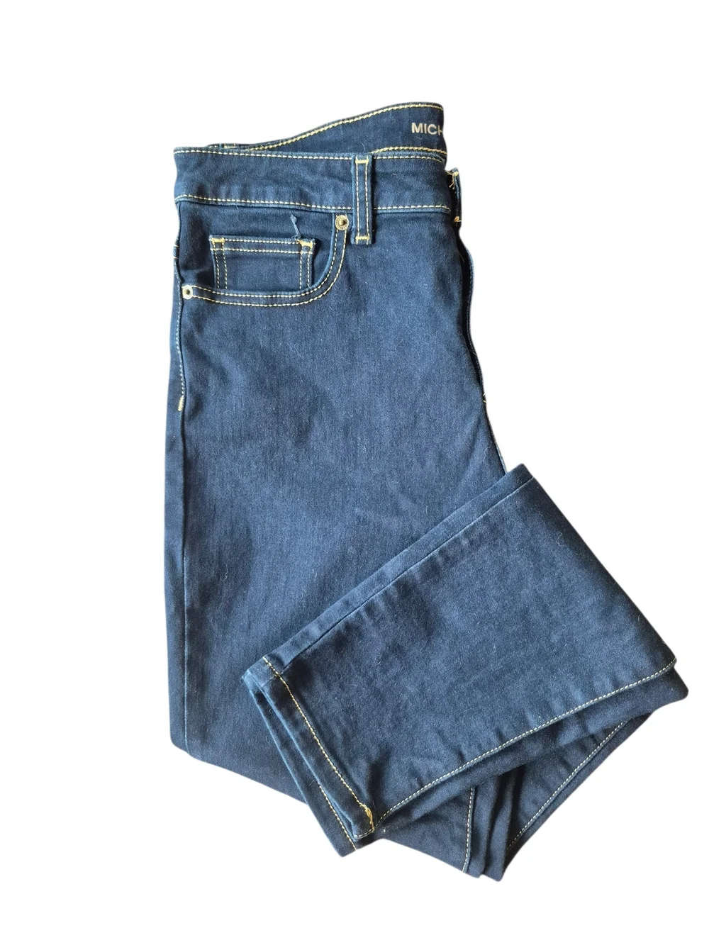 Michael Kors Izzy Skinny Jeans Dark Wash Stretch with Contrast Stitching
